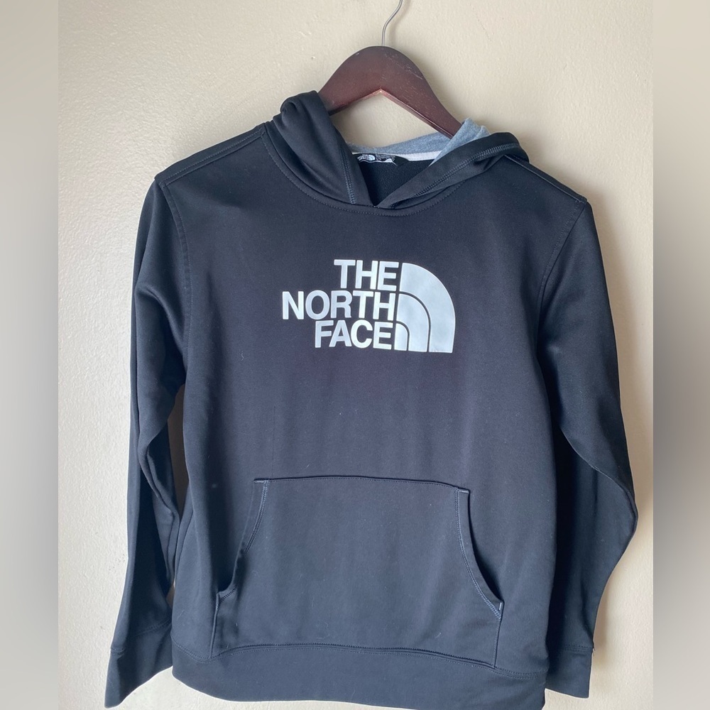 The North Face Black White Large Logo Fleece Hoodie